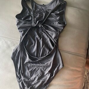 Mirella Black Ballet Crossed Back Leotard